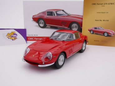 CMC M-210 # Ferrari 275 GTB/C Coupe Baujahr 1966 " Ferrarirot " 1:18