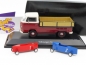 Mobile Preview: Schuco 03338 # VW Bus T2a Pritsche rot-beige mit 2 Seifenkisten beladen 1:43