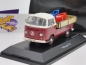 Mobile Preview: Schuco 03338 # VW Bus T2a Pritsche rot-beige mit 2 Seifenkisten beladen 1:43