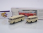 Preview: Brekina 58271 # JZS Jelcz 043 Bus mit PA-01 Anhänger Baujahr 1964 " elfenbein " 1:87