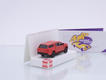 Preview: Busch 53707 # Nissan Navara Pick-Up mit Hardtop " orangerot " 1:87
