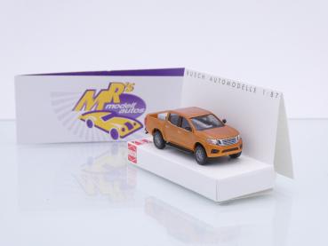 Busch 53720 # Nissan Navara Pick-Up mit Alukiste " goldmetallic " 1:87
