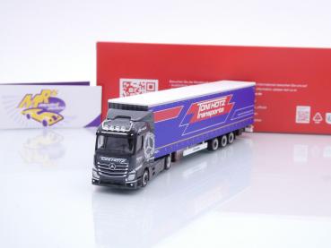 Herpa 317573 # Mercedes-Benz Actros Lowliner-Sattelzug " Toni Hotz Transporte " 1:87