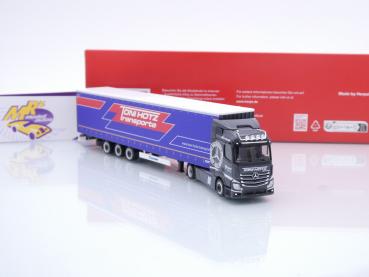Preview: Herpa 317573 # Mercedes-Benz Actros Lowliner-Sattelzug " Toni Hotz Transporte " 1:87