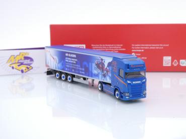 Preview: Herpa 957229 # Scania CS20 HD Schubboden-Sattelzug " Ruegsegger Transport " 1:87