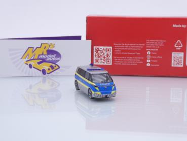 Preview: Herpa 097994 # VW ID Buzz ELW silber-blau-gelb " Polizei Fahrstudie " 1:87