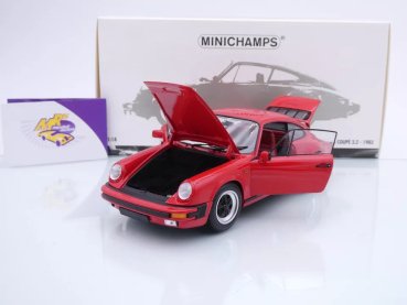 Preview: Minichamps 100063021 # Porsche 911 Carrera Coupe Baujahr 1983 " indischrot " 1:18