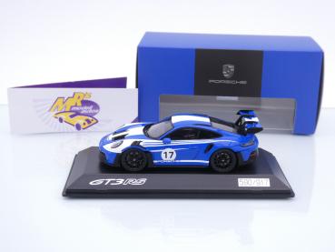 Preview: Spark WAP0202860SGT3 # Porsche 911 (992) GT3 #17 Baujahr 2023 blau-weiß " Salzburg " 1:43
