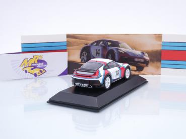 Preview: Spark WAP0200030PDKM # Porsche 911 (992) Dakar #14 953 " Martini Design " 1:43