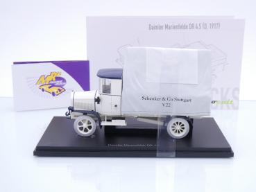 Preview: Autocult 11019-2 # Daimler Marienfelde DR 4.5 Baujahr 1917 " Schenker & Co. mit Plane " 1:43