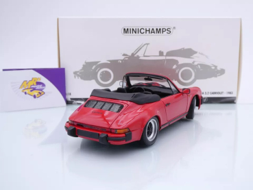 Preview: Minichamps 100063030 # Porsche 911 Carrera Cabriolet Baujahr 1983 " indischrot " 1:18