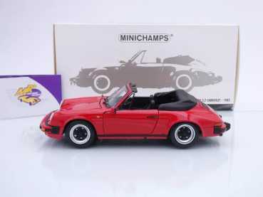 Preview: Minichamps 100063030 # Porsche 911 Carrera Cabriolet Baujahr 1983 " indischrot " 1:18