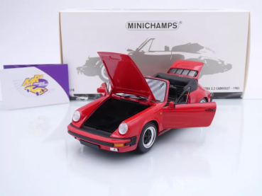 Preview: Minichamps 100063030 # Porsche 911 Carrera Cabriolet Baujahr 1983 " indischrot " 1:18