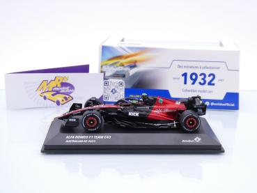 Preview: Solido S4317902 # Alfa Romeo C43 F1 #24 9th Australien GP 2023 " Guanyu Zhou " 1:43