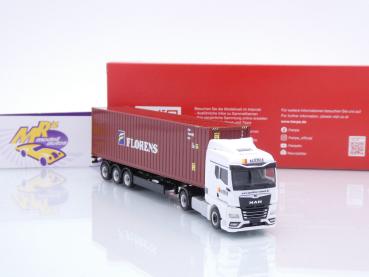 Preview: Herpa 318228 # MAN TGX GM Container-Sattelzug " Schmid / Florens " 1:87