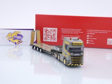 Preview: Herpa 955997 # Scania CS20 HD Semitieflade-Sattelzug " Dornbierer Staad Schweiz " 1:87