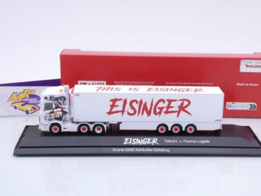 Preview: Herpa 122306 # Scania CS20 HD Kühlkoffer-Sattelzug " Eisinger Logistik " 1:87