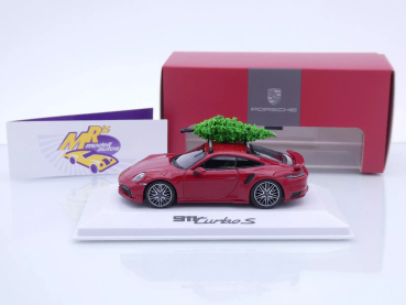 Preview: Spark WAP0201630SXMS # Porsche 911 Turbo S rot " Christmas Edition 2024 " 1:43