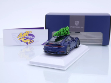 Preview: Spark WAP0201640SXMS # Porsche 911 Turbo S blau " Christmas Edition 2024 " 1:43