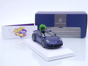 Preview: Spark WAP0201640SXMS # Porsche 911 Turbo S blau " Christmas Edition 2024 " 1:43