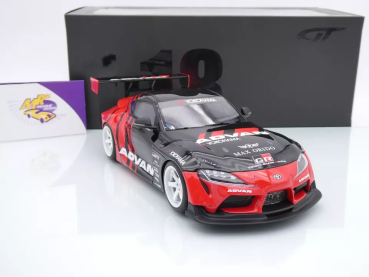 GT Spirit GT889 # Toyota Supra GR Advan HKS Baujahr 2020 " schwarz-rot " 1:18