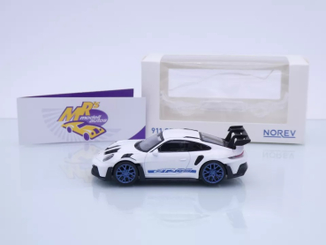 Preview: Norev 750048 # Porsche 911 (992) GT3 RS Baujahr 2022 " weiß-blaumetallic " 1:43