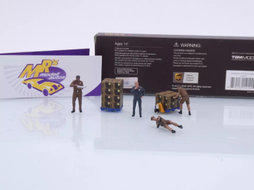 Preview: TSM MINI GT MGTAC30 # 4er Figuren Set in braun " UPS Driver and Workers " 1:64