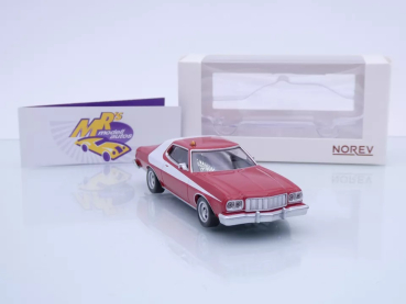 Preview: Norev 270586 # Ford Gran Torino Baujahr 1972 rot-weiß " Starsky & Hutch " 1:43