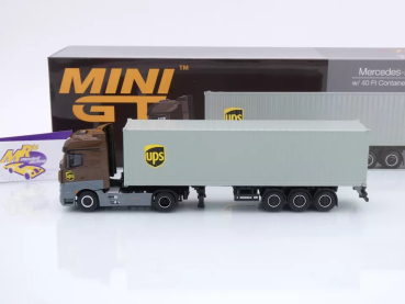 Preview: TSM MINI GT MGT00705 # Mercedes-Benz Actros 40 ft. Container " UPS Europe " 1:64