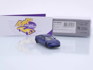Preview: Minichamps 870068401 # Porsche Taycan Turbo S Baujahr 2019 " dunkelblau " 1:87