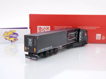 Preview: Herpa 317603 # DAF XG Schubboden-Sattelzug schwarz " SWAT Einsatz " 1:87