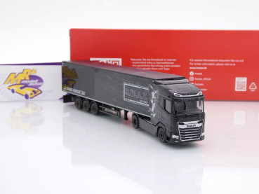 Preview: Herpa 317603 # DAF XG Schubboden-Sattelzug schwarz " SWAT Einsatz " 1:87