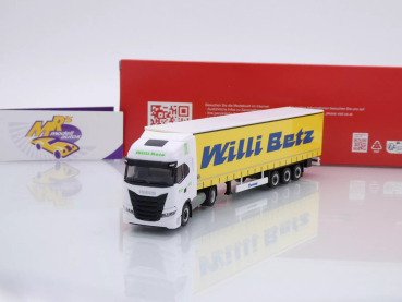 Herpa 317931 # Iveco S-Way LNG Gardinenplanen-Sattelzug " Willi Betz " 1:87