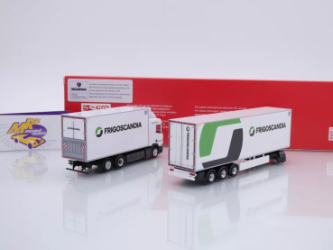 Preview: Herpa 317702 # Scania CR20 ND Kühlkoffer-Schwedencombi " Frigoscandia " 1:87