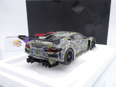Preview: Top Speed TS0540 # Chevrolet Corvette Z06 GT3.R Sebring Test 2022 " Erlkönig / Camoflage Design " 1:18
