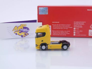 Preview: Herpa 306768-005 # Scania CS20 HD 2-achs Zugmaschine " ginstergelb " 1:87