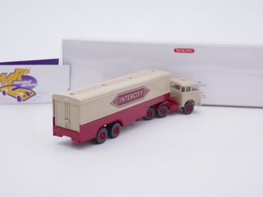 Preview: Wiking 0513 25 # MAN Pausbacke Koffersattelzug beige-rot " Intercity " 1:87