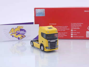 Preview: Herpa 306768-005 # Scania CS20 HD 2-achs Zugmaschine " ginstergelb " 1:87