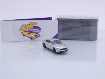 Preview: Minichamps 870087028 # Ford Mustang Baujahr 2018 " silbermetallic " 1:87