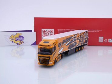 Herpa 317634 # DAF XG+ Kühlkoffer-Sattelzug orange " Kay Krämer TEAM " 1:87