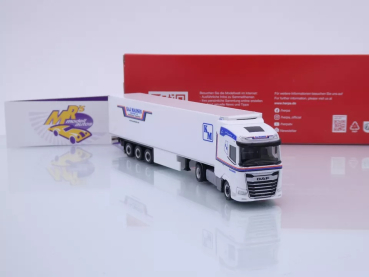 Preview: Herpa 318037 # DAF XG Kühlkoffer-Sattelzug weiß " Kaj Madsen - DK " 1:87