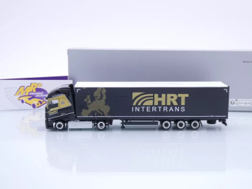 Preview: Herpa 957076 # Volvo FH Gl. XL Gardinenplanen-Sattelzug " HRT Intertrans " 1:87