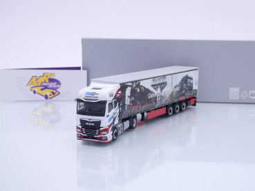 Herpa 958073 # MAN TGX GX Gardinenplanen-Sattelzug " Euro Kurier - Schauplatz Eisenbahn " 1:87