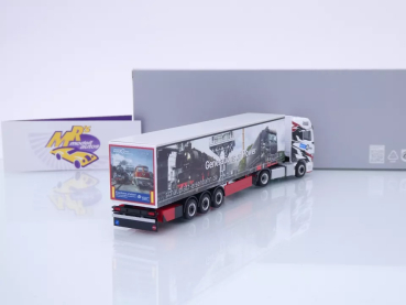 Preview: Herpa 958073 # MAN TGX GX Gardinenplanen-Sattelzug " Euro Kurier - Schauplatz Eisenbahn " 1:87