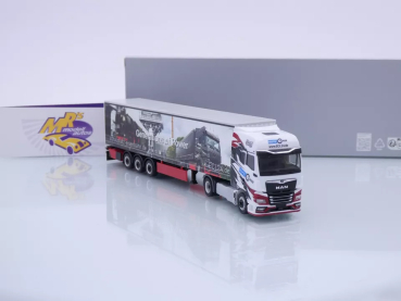Preview: Herpa 958073 # MAN TGX GX Gardinenplanen-Sattelzug " Euro Kurier - Schauplatz Eisenbahn " 1:87