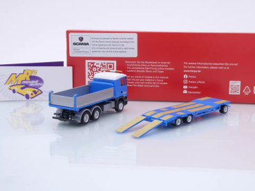 Preview: Herpa 316576 # Scania R'13 Baukipper mit TU3-Anhänger " Felbermayr " 1:87
