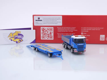 Preview: Herpa 316576 # Scania R'13 Baukipper mit TU3-Anhänger " Felbermayr " 1:87