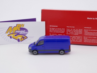 Preview: Herpa 096485 # Mercedes Benz Sprinter `18 Kasten Flachdach " ultramarinblau " 1:87