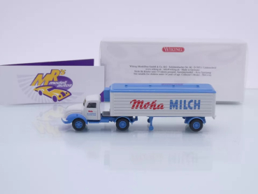 Preview: Wiking 0520 04 # Magirus Hauber Kühlkoffer-SZ Baujahr 1958-67 " Moha Milch " 1:87
