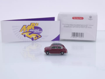 Preview: Wiking 0099 08 # Fiat 600 Kleinwagen Baujahr 1955-64 " dunkelrot " 1:87